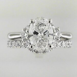 14K White Gold Lab-Grown Diamond Semi-Mount Engagement Ring Set