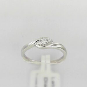 14K White Gold 3-Stone Lab Grown Diamond Ring