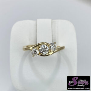 14K Yellow Gold 3-Stone Lab Grown Diamond Ring