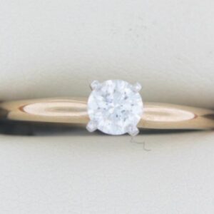 14K Yellow Gold Round Solitaire Diamond Ring