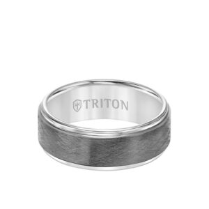 Tungsten Carbide Comfort Fit Men's Two-Tone Band with Gunmetal Finish