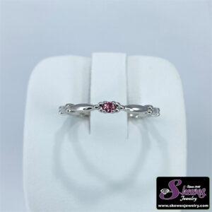 10K White Gold Pink Tourmaline Ring