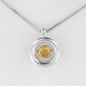 Elegant Sterling Silver Citrine Pendant
