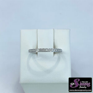 10K White Gold Diamond Stackable Ring
