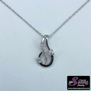 14K White Gold Two-Stone Diamond Pendant