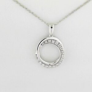 10K White Gold Diamond Pendant