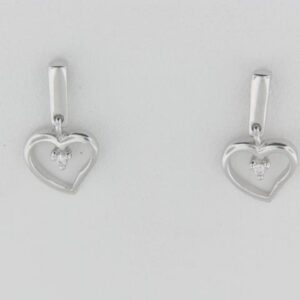 Elegant Sterling Silver Diamond Earrings