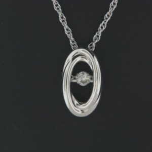 Shimmering Diamond Pendant in Sterling Silver