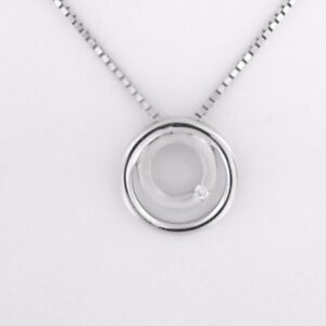 Elegant Sterling Silver Pendant with Sparkling Diamond Accent