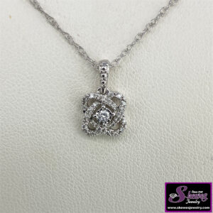 Elegant Sterling Silver Diamond Pendant