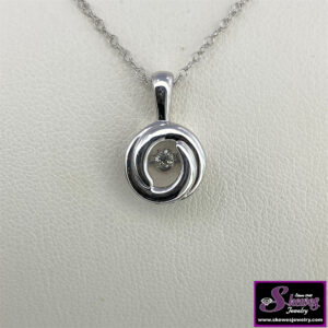 Shimmering Diamond Pendant in Sterling Silver