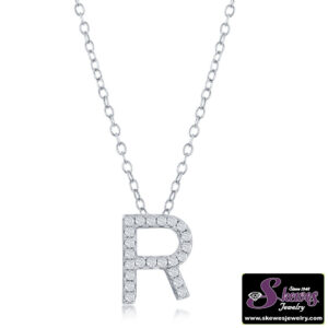Elegant Sterling Silver Micro Pave CZ Pendant