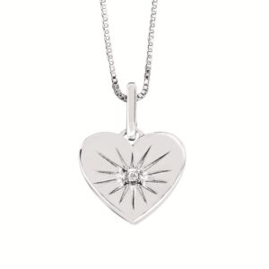 Elegant Sterling Silver Pendant with Sparkling Diamond Accent