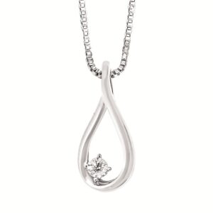 Elegant Sterling Silver Pendant with Sparkling Diamond Accent