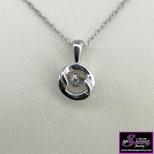 Shimmering Diamond Pendant in Sterling Silver
