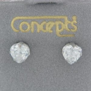 Elegant White Gold-Tone Heart-Shaped Cubic Zirconia Pendant