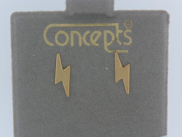 Concept Lightning Bolt Earrings in Choice of Metal