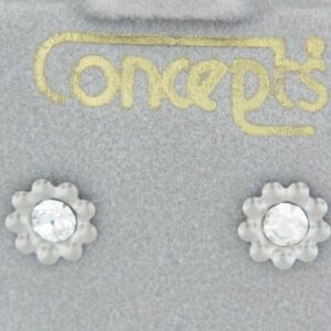 Elegant White Gold Daisy Earrings