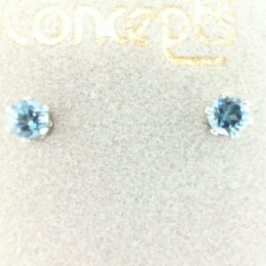 Stainless Steel Blue Topaz Earrings