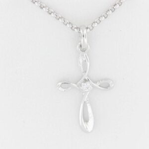Elegant Sterling Silver Cubic Zirconia Cross Pendant