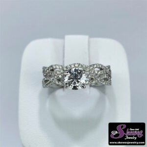 14K White Gold Lab Grown Diamond Semi-Mount Engagement Ring Set