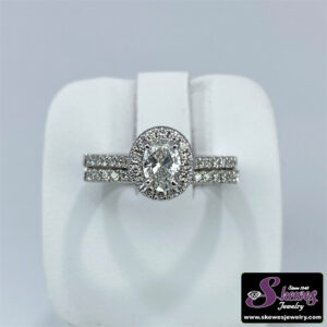 14K White Gold Oval Lab Grown Diamond Semi-Mount Engagement Ring