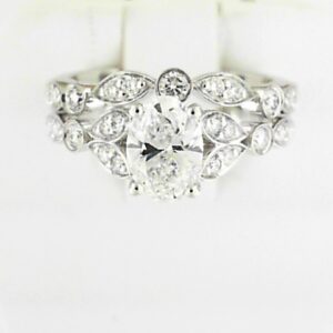 14K White Gold Lab Grown Diamond Semi-Mount Engagement Ring Set