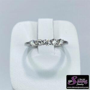14K White Gold 5-Stone Lab Grown Diamond Band