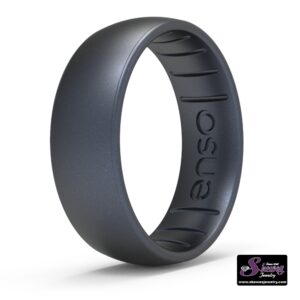 Classic Silicone Ring with Black Pearl - Standard Width