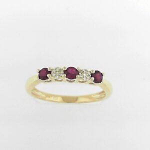 10K Yellow Gold Ruby and Diamond Ring