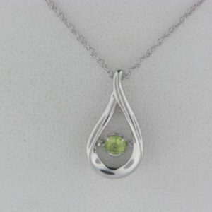 Shimmering Sterling Silver Peridot Pendant