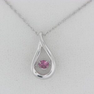 Shimmering Sterling Silver Pendant with Pink Tourmaline