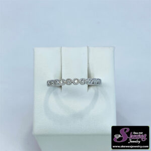 10K White Gold Diamond Stackable Ring with .10 Carat Total Weight