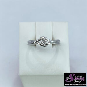 Elegant Sterling Silver Promise Ring with .05 Carat Diamond