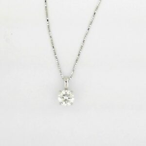 14K White Gold Lab Grown Diamond Pendant with 18 Box Chain