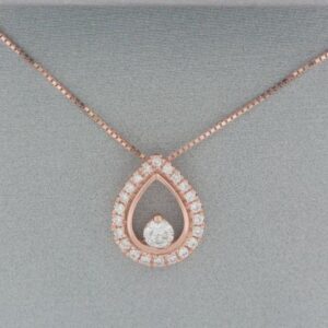 14K Rose Gold Diamond Pendant