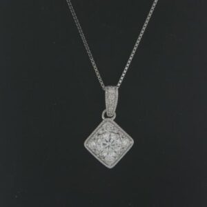 14K White Gold Lab Grown Diamond Pendant