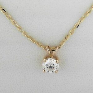 14K Yellow Gold Lab Grown Diamond Pendant with .50ct Round Diamond