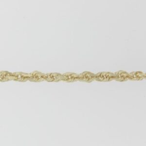 14K Yellow Gold Diamond Cut Rope Chain Necklace