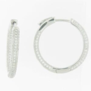 Sterling Silver Micro Pave CZ Hoop Earrings