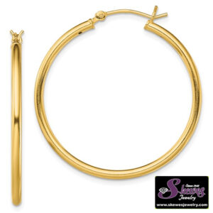 Polished Sterling Silver Gold-Tone Hoop Earrings