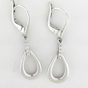 Elegant Sterling Silver Diamond Earrings
