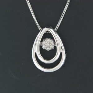 Elegant Sterling Silver Rhythm of Love Pendant with Diamond Accent