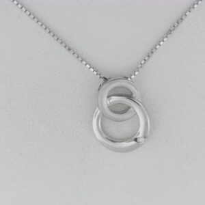 Sterling Silver Bentelli Pendant with Diamond Accents