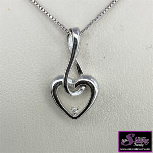 Elegant Sterling Silver Diamond Pendant