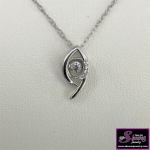 Shimmering Diamond Sterling Silver Pendant