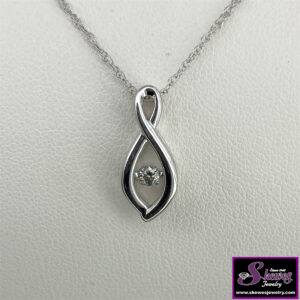 Shimmering Diamond Pendant in Sterling Silver