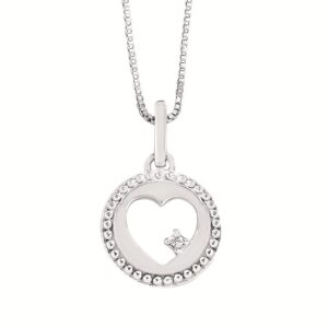 Elegant Sterling Silver Pendant with Sparkling Diamond Accent