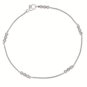 Elegant Sterling Silver Diamond Bracelet with .10 Carat Total Weight
