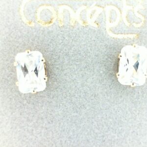 Elegant 6x4 Emerald Cut Cubic Zirconia Earrings